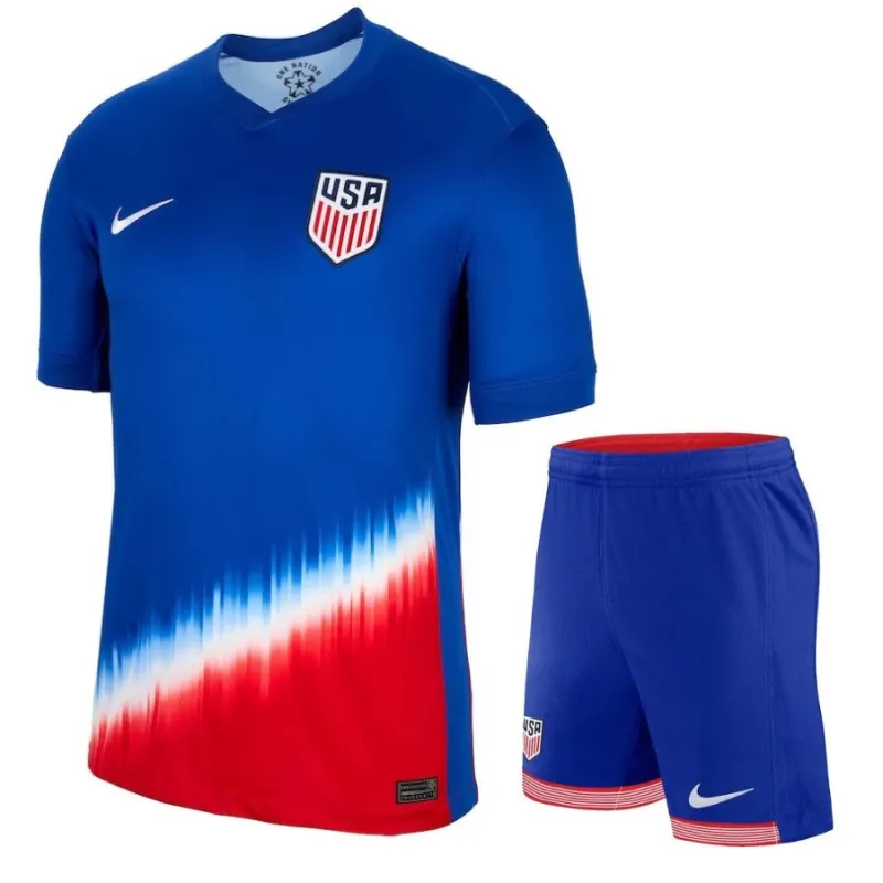 The US team's 2024/25 children's away jersey set, blue