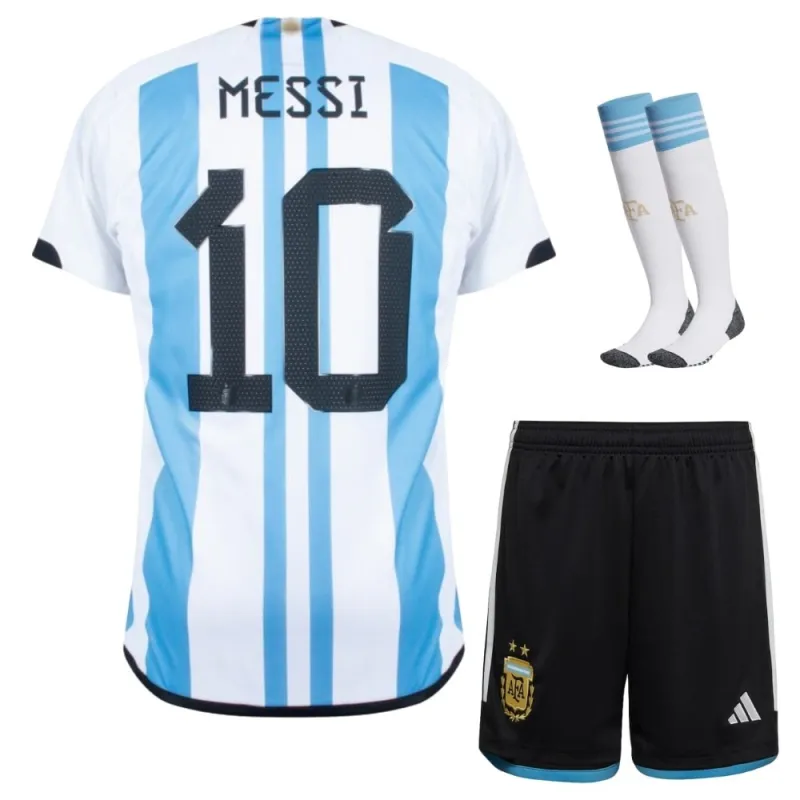 Messi Argentina 2022 World Cup Kids Kit - Sky Blue