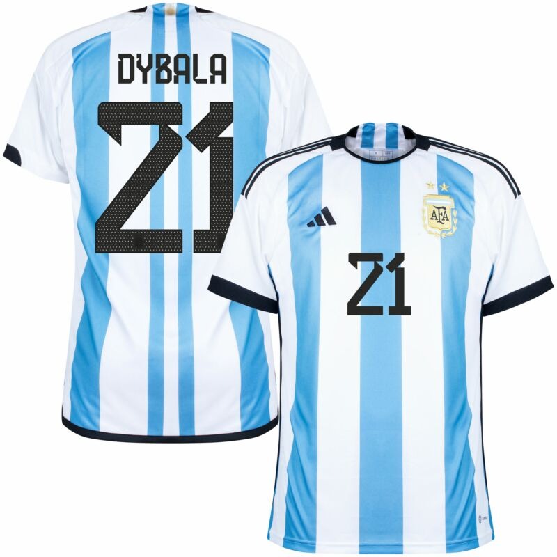 Dybala, Argentinien 2022 Weltmeisterschaft Heimtrikot (Himmelblau)