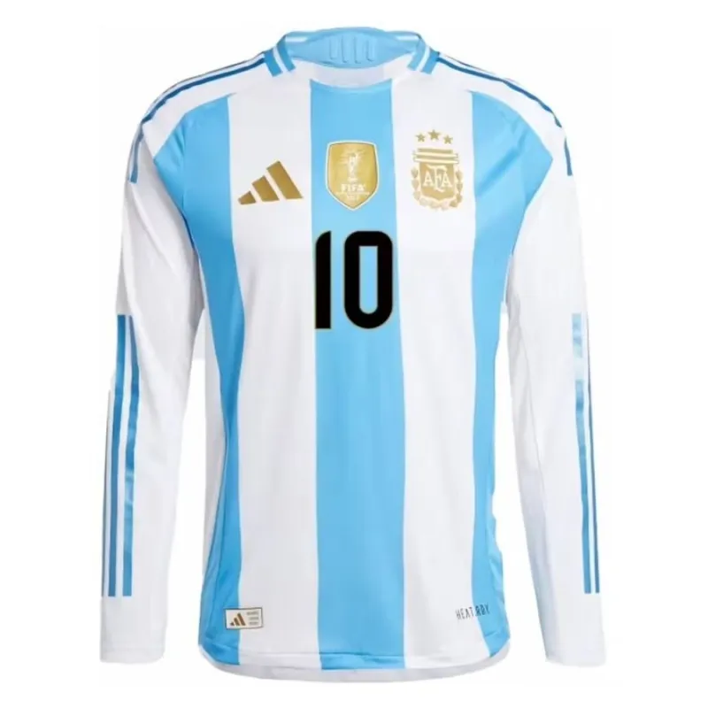 Messi Argentine 2024/25 Maillot Domicile Manches Longues Réplique - Bleu Clair