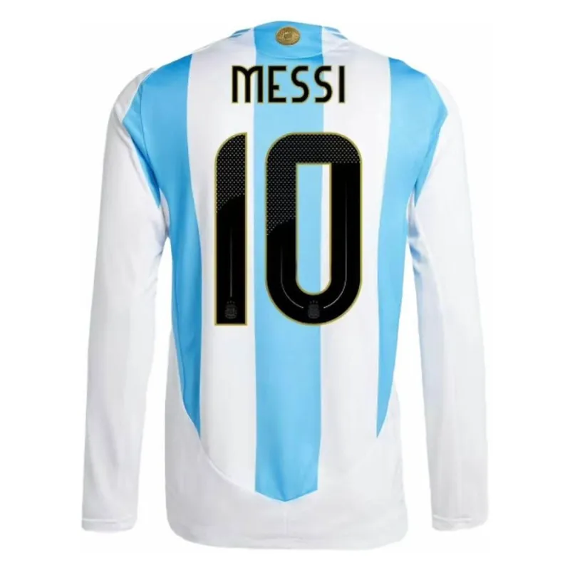 Messi Argentine 2024/25 Maillot Domicile Manches Longues Réplique - Bleu Clair