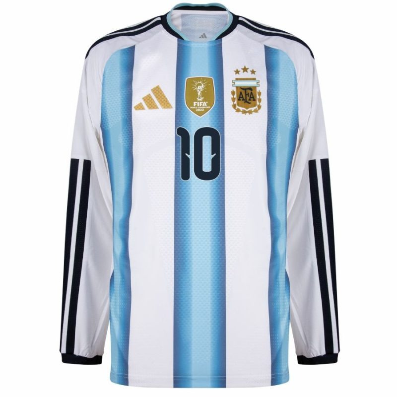 Argentinien MESSI 2026/27 Heimtrikot mit langen Ärmeln - Blau/Weiß
