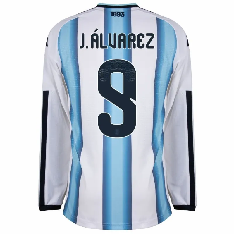 Argentina J.ALVAREZ 2026/27 Camiseta local de manga larga - Azul/Blanca