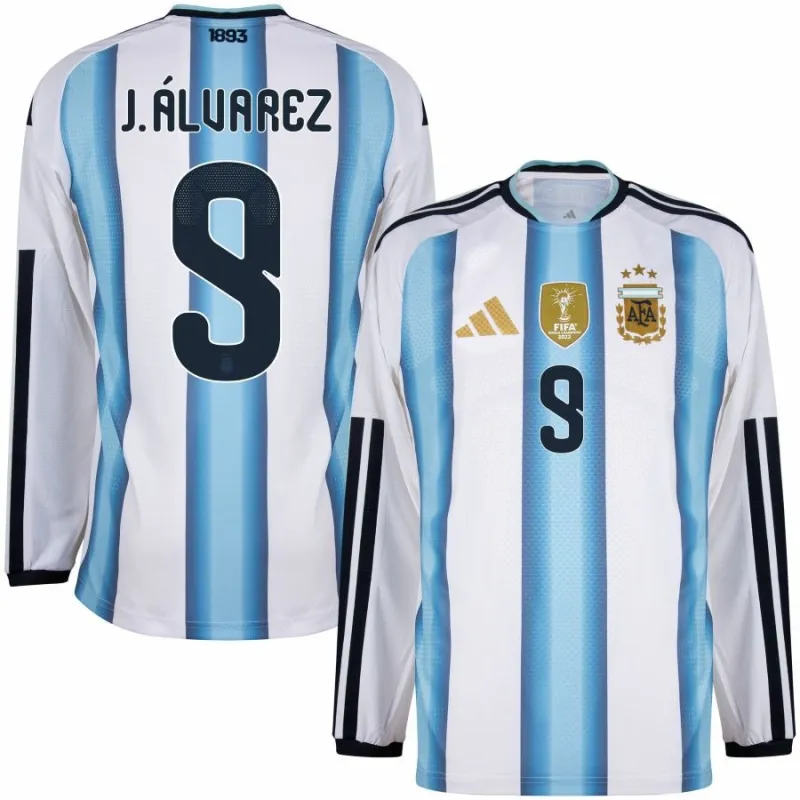 Argentina J.ALVAREZ 2026/27 Camiseta local de manga larga - Azul/Blanca