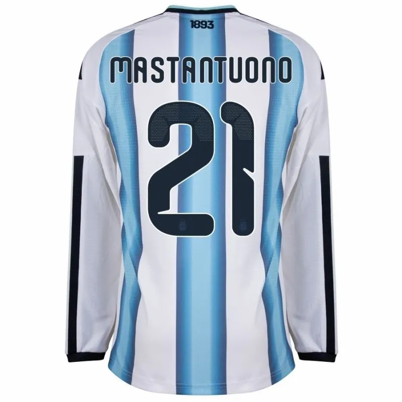 Argentine MASTANTUONO 2026/27 Maillot domicile à manches longues - Bleu/Blanc
