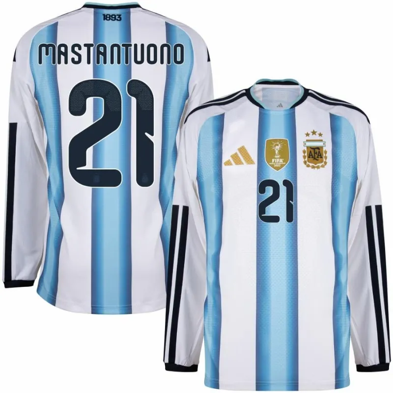 Argentine MASTANTUONO 2026/27 Maillot domicile à manches longues - Bleu/Blanc