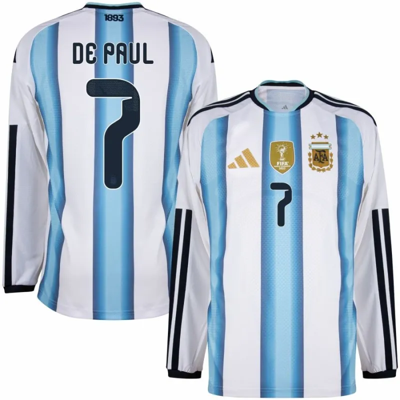 Argentina DE PAUL 2026/27 Camiseta local de manga larga - Azul/Blanca