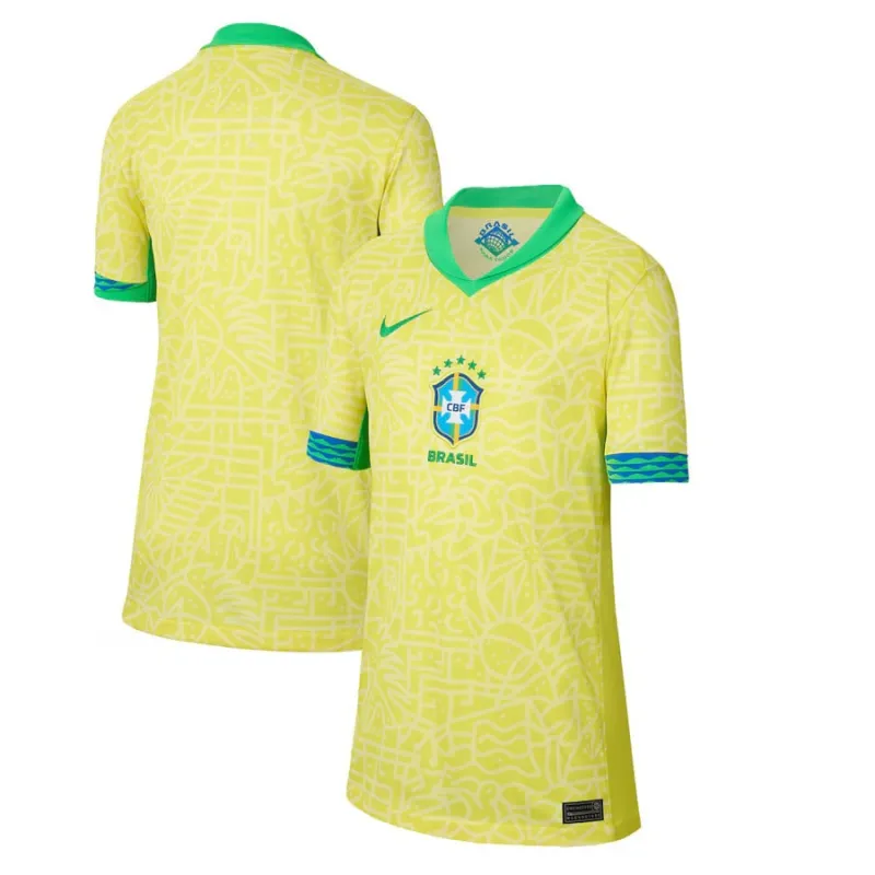 Brazil 2024/25 Home Jersey - Kids Fan Version (Yellow)