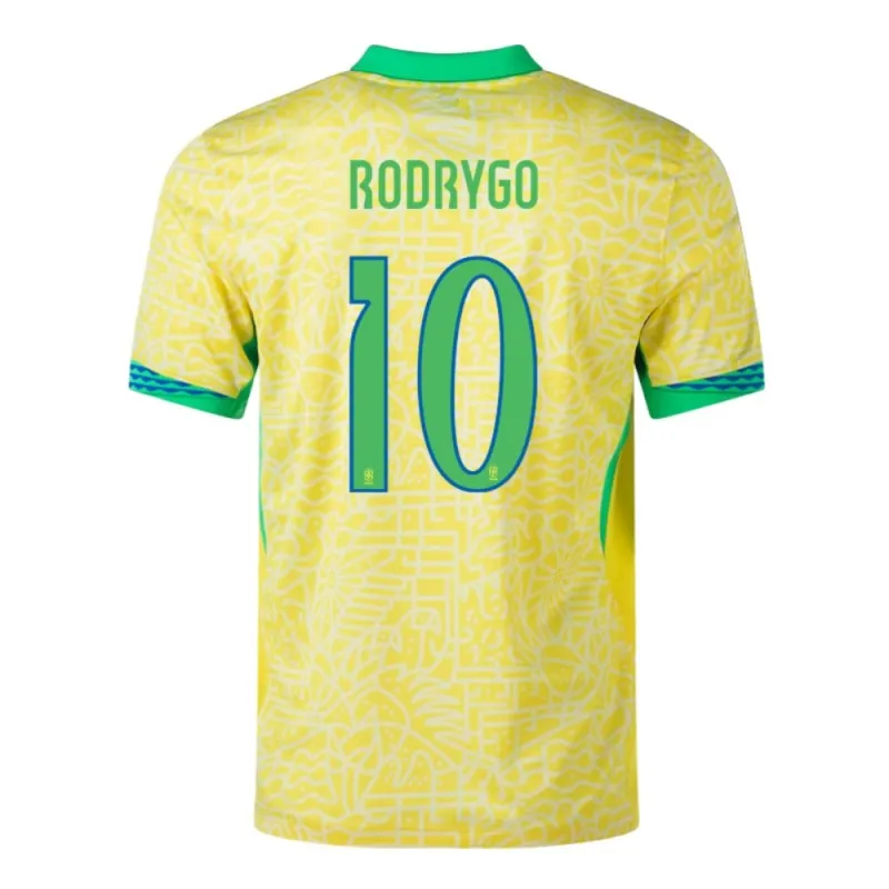 RODRIGO Brazil 2024/25 Home Kids Fan Edition Kit - Yellow