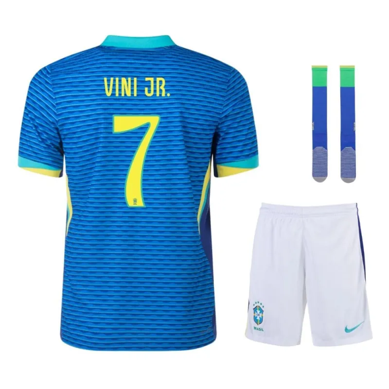 VINI JR Brésil 2024-25 Extérieur Enfant Complet Supporter - Bleu