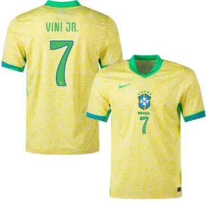 Vini Jr. Camiseta de casa del Brasil 2024/25, edición de hinchas, Amarillo