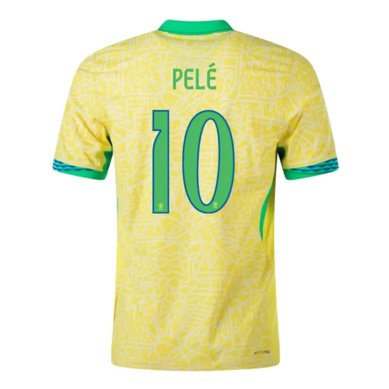 Pelé, Camiseta de casa del Brasil 2024/25, edición de hinchas, Amarillo