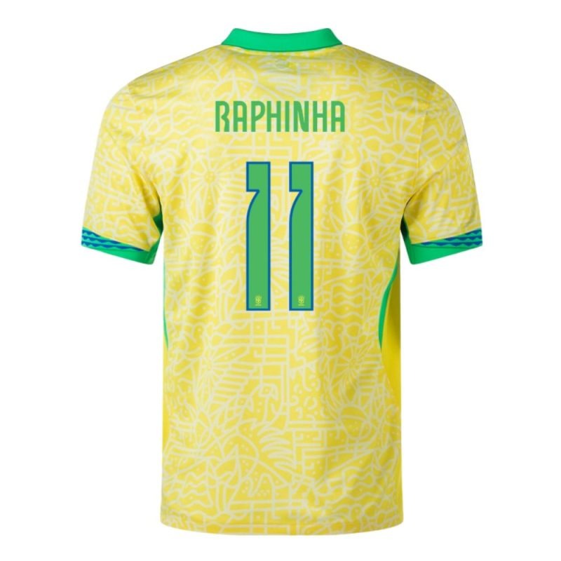 Raphinha, Maillot d'entraînement du Brésil 2024/25, Version pour les supporters, Jaune