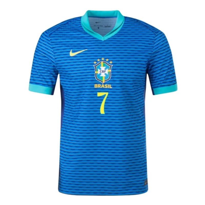 Vini Jr. Maillot d'extérieur du Brésil 2024/25, Version pour les supporters, Bleu