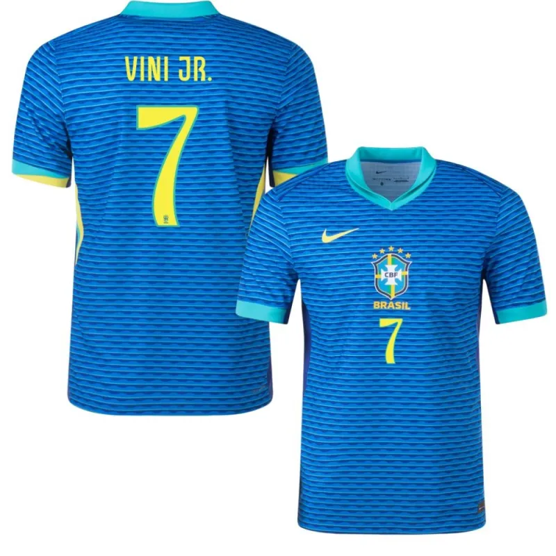 Vini Jr. Maillot d'extérieur du Brésil 2024/25, Version pour les supporters, Bleu