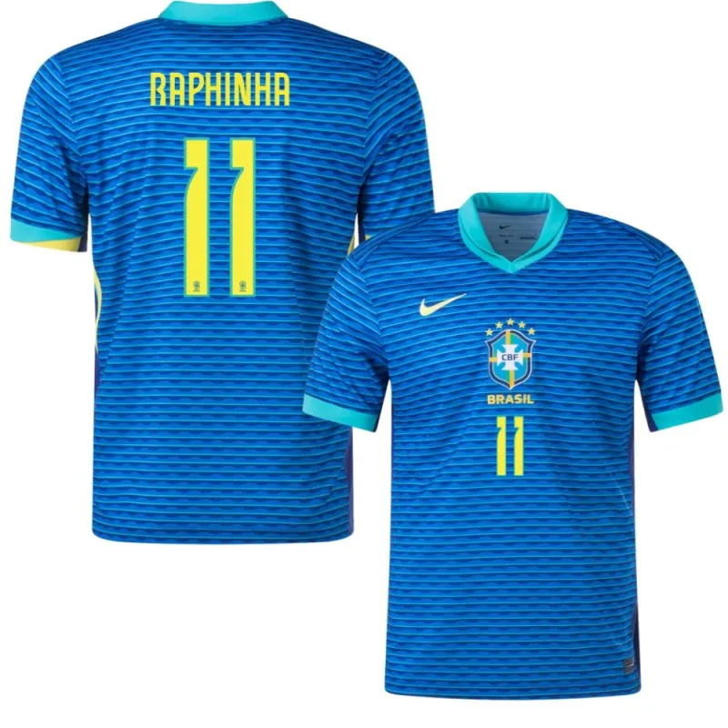 Raphinha, Brazil 2024/25 Away Jersey, Fan Version, Blue