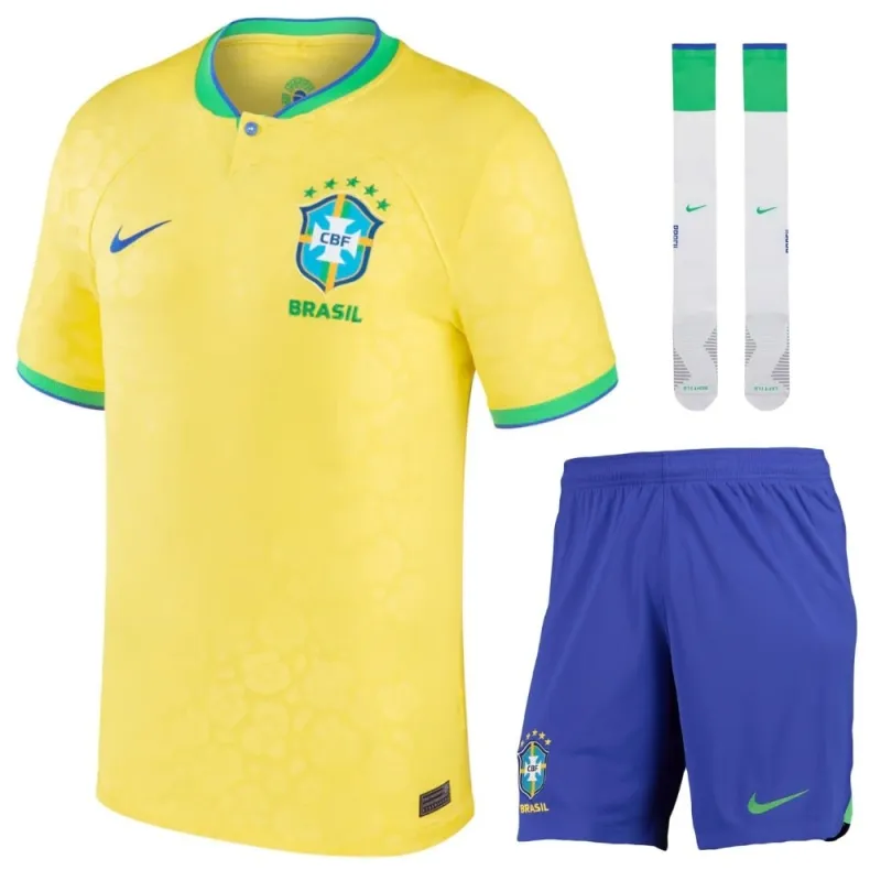 Brazil 2022/23 Home Kids Fan Edition Kit - Yellow