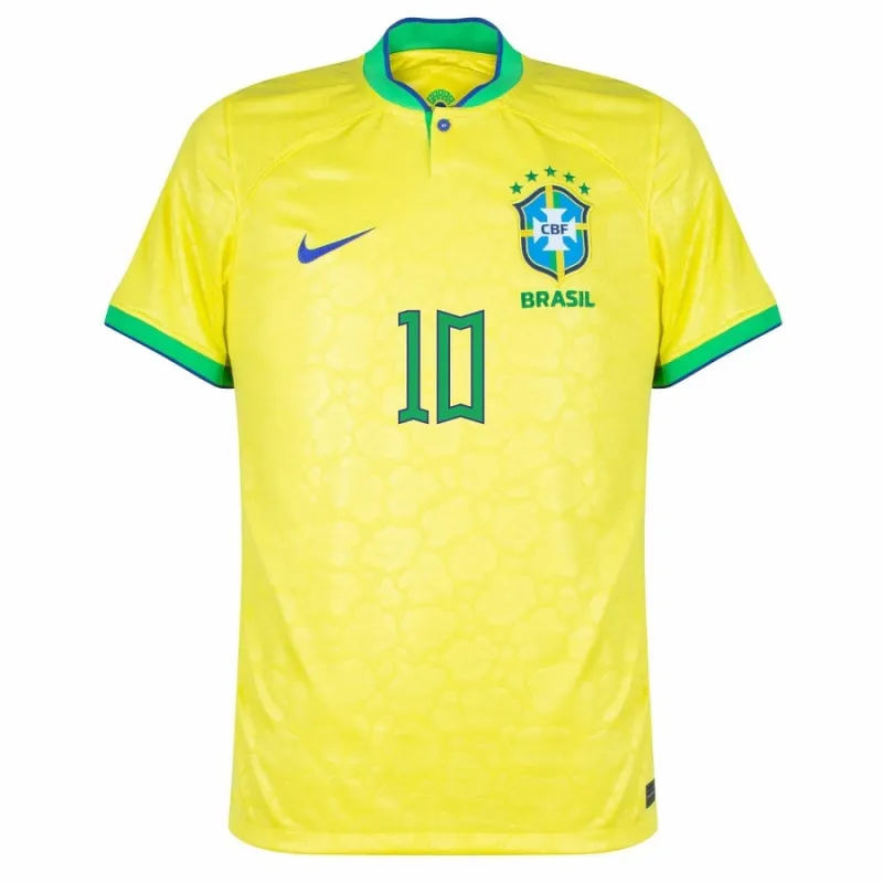 2022 World Cup Brazil Home Kids Jersey of Neymar Jr (Yellow)