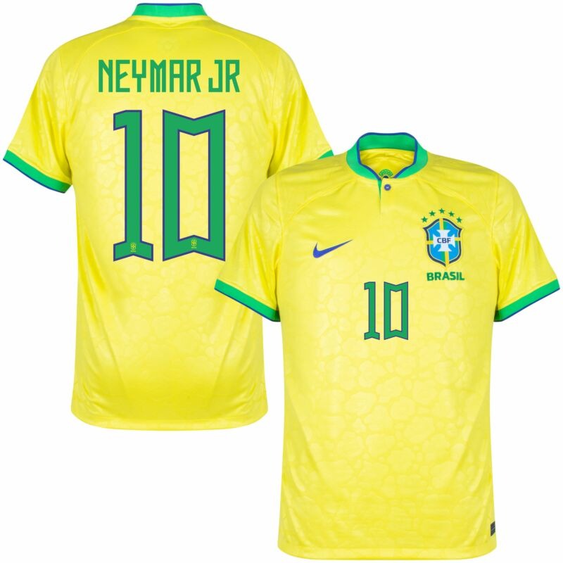 Neymar JR, Brazil 2022 World Cup Home Fan Jersey (Yellow)