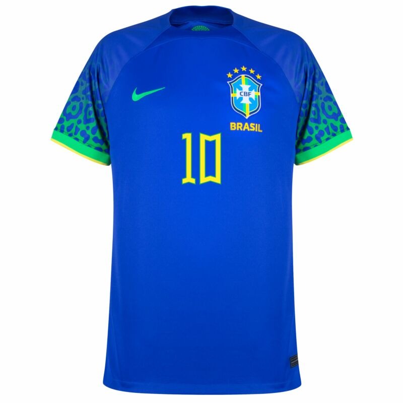 Neymar JR, Brazil 2022 World Cup Away Fan Jersey (Blue)
