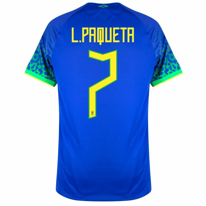 L. Paqueta, Brazil 2022 World Cup Away Jersey (Blue)
