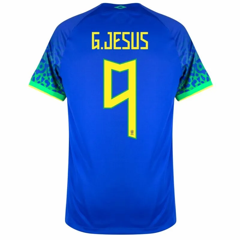 Maillot extérieur G. Jesus Brésil Coupe du Monde 2022 - Bleu