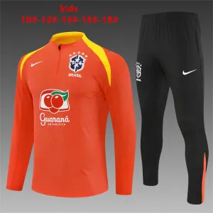 Brazil 2025/26 Kids Sports Set Orange