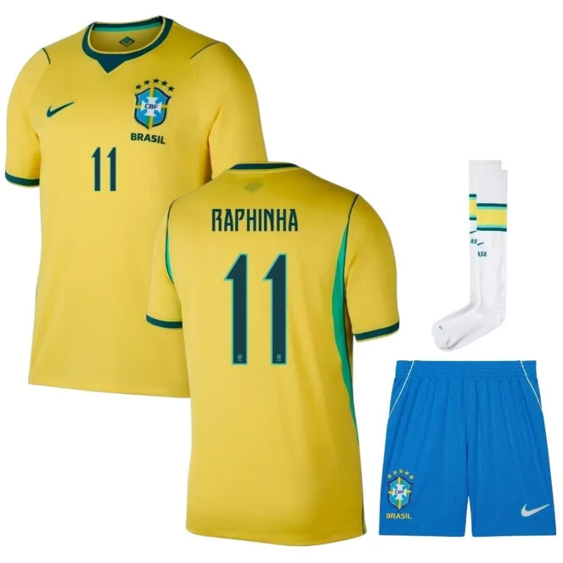 Brasil RAPHINHA 2026/27 Camiseta Local Niño Amarillo