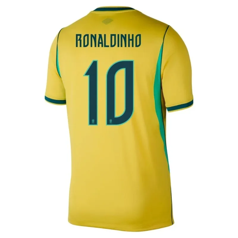 Maillot Domicile Brésil RONALDINHO 2026/27 Jaune