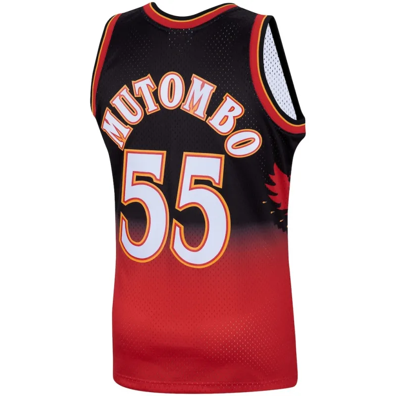 Atlanta Hawks Maglia Swingman Dikembe Mutombo - Nera/Rossa