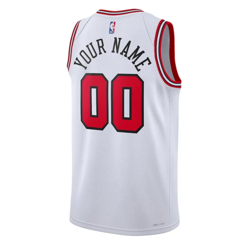 Camiseta personalizada Swingman unisex de los Chicago Bulls - Edición Asociación - Blanco