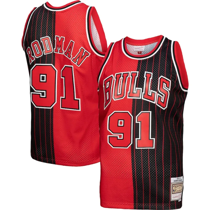 Dennis Rodman Chicago Bulls Mitchell & Ness Big & Tall Hardwood Classics 1995/96 Split Swingman Trikot