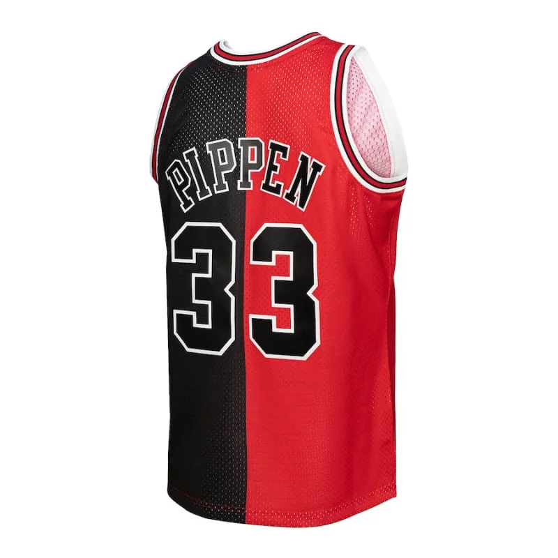Scottie Pippen Maglia Swingman Split Hardwood Classics 1997/98 dei Chicago Bulls Mitchell & Ness - Rosso/Nero