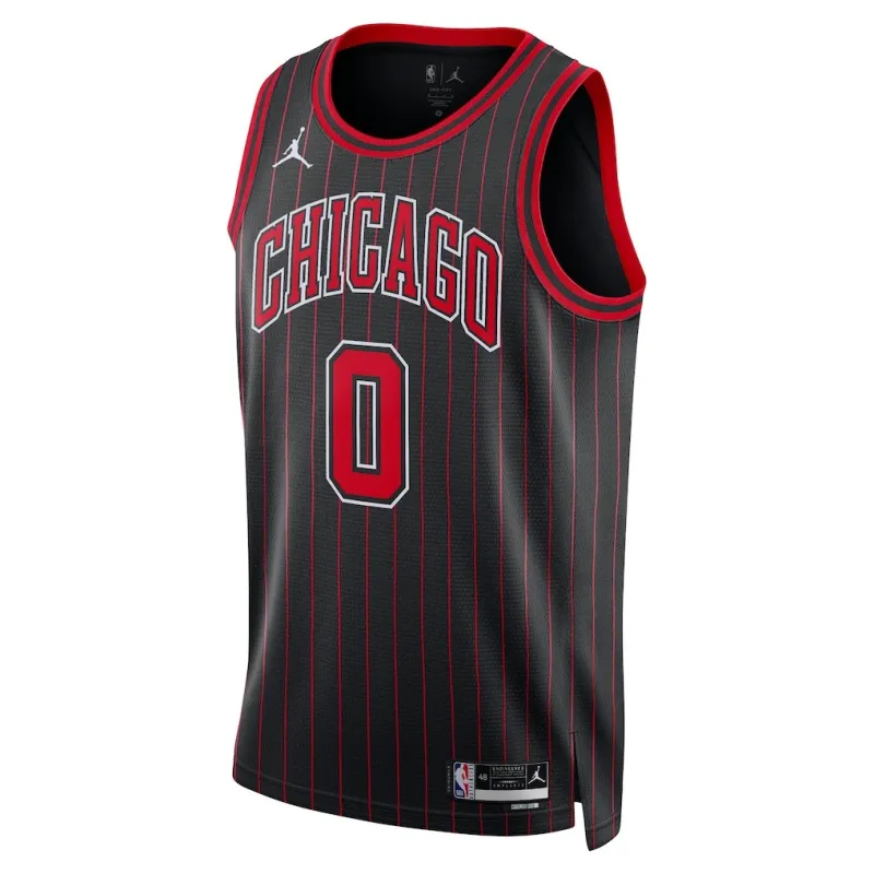 Chicago Bulls Coby White Swingman Jersey - Statement Edition - Black
