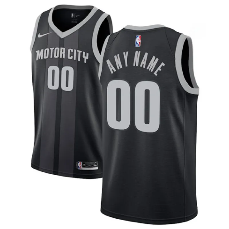 Style personnalisé, les Detroit Pistons, 2018/19 - Édition Ville - Noir