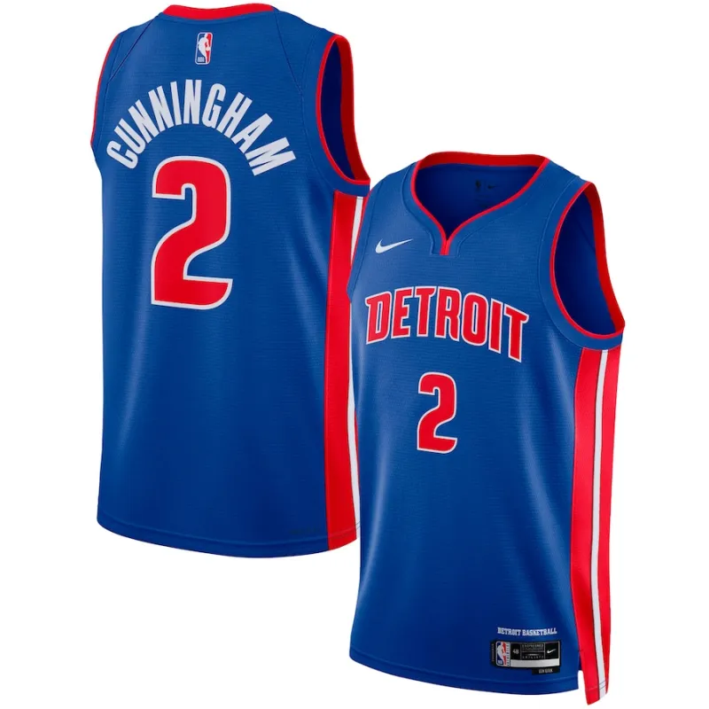 Cade Cunningham, Maillot Swingman unisexe des Detroit Pistons - Édition Icône - Bleu