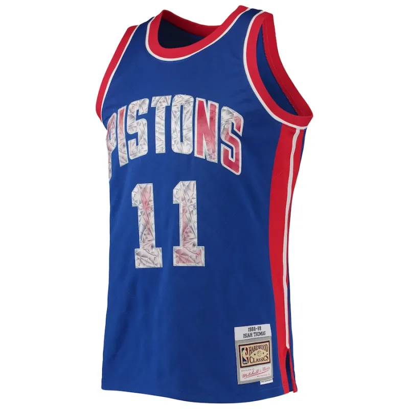 Isiah Thomas Detroit Pistons Mitchell & Ness 1988/89 Classic NBA 75. Jubiläum Diamond Edition Trikot