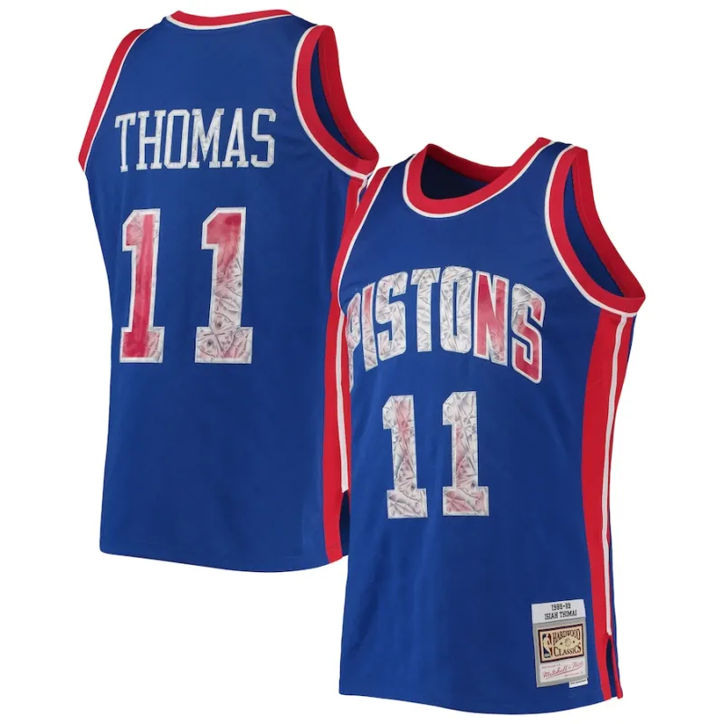Isiah Thomas Detroit Pistons Mitchell & Ness 1988/89 Classic NBA 75. Jubiläum Diamond Edition Trikot