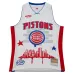 Detroit Pistons Maglia di moda Hardwood Classics di Mitchell & Ness x Tats Cru - Bianco