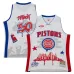 Detroit Pistons Maglia di moda Hardwood Classics di Mitchell & Ness x Tats Cru - Bianco