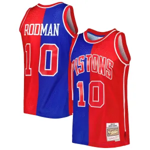 Dennis Rodman Detroit Pistons Mitchell & Ness Hardwood Classics 1988/89 Split Swingman Jersey