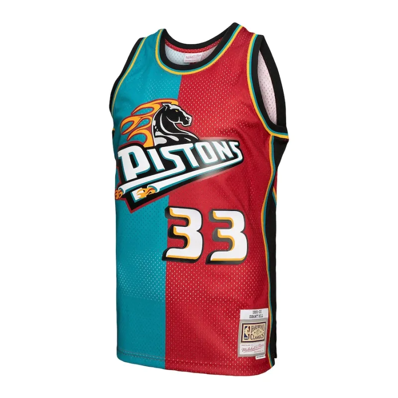 Grant Hill Pistons 1999/00 Swingman Jersey - Turquoise/Red