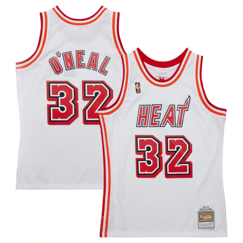 Shaquille O'Neal, Miami Heat Mitchell & Ness 2007/08 Hardwood Classics Swingman Jersey - White