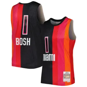 Chris Bosh, Miami Heat Mitchell & Ness Hardwood Classics 2011/12 Split Swingman Jersey - Black/Red
