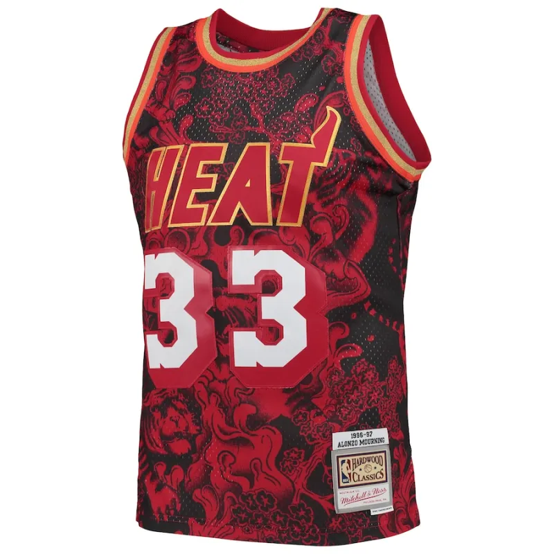 Alonzo Mourning Miami Heat Mitchell & Ness 1996/97 Hardwood Classics Lunar New Year Jersey