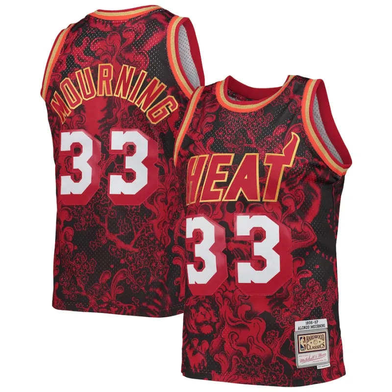 Alonzo Mourning Miami Heat Mitchell & Ness 1996/97 Hardwood Classics Lunar New Year Jersey