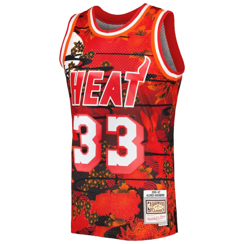 Alonzo Mourning Miami Heat Mitchell & Ness 1996/97 Hardwood Classics Lunar New Year Trikot