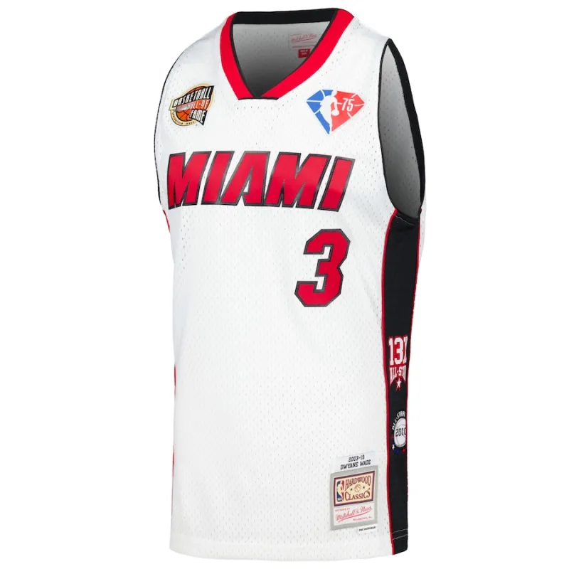 Camiseta Dwyane Wade Miami Heat Mitchell & Ness unisex Hall of Fame 2023 Retro Swingman