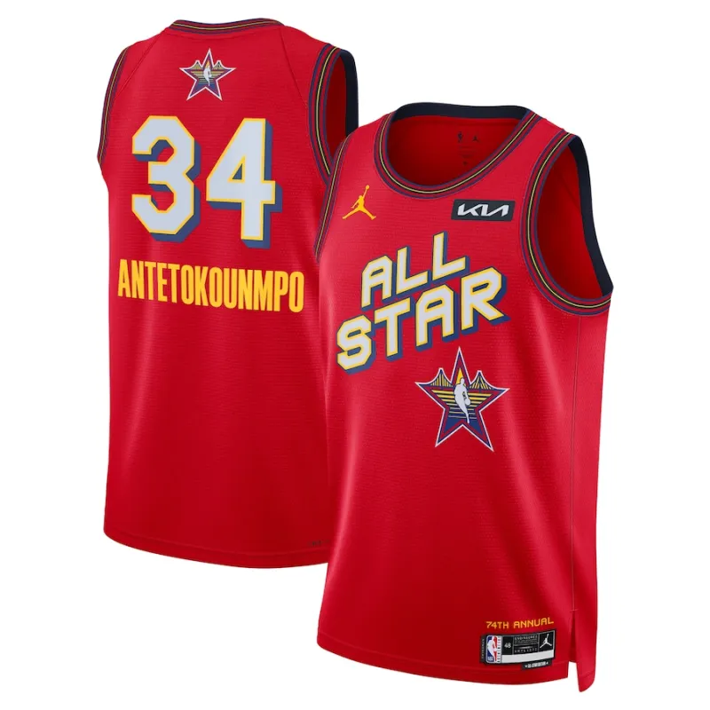 Maillot Jordan Giannis Antetokounmpo All-Star Game 2025 – Rouge Unisexe