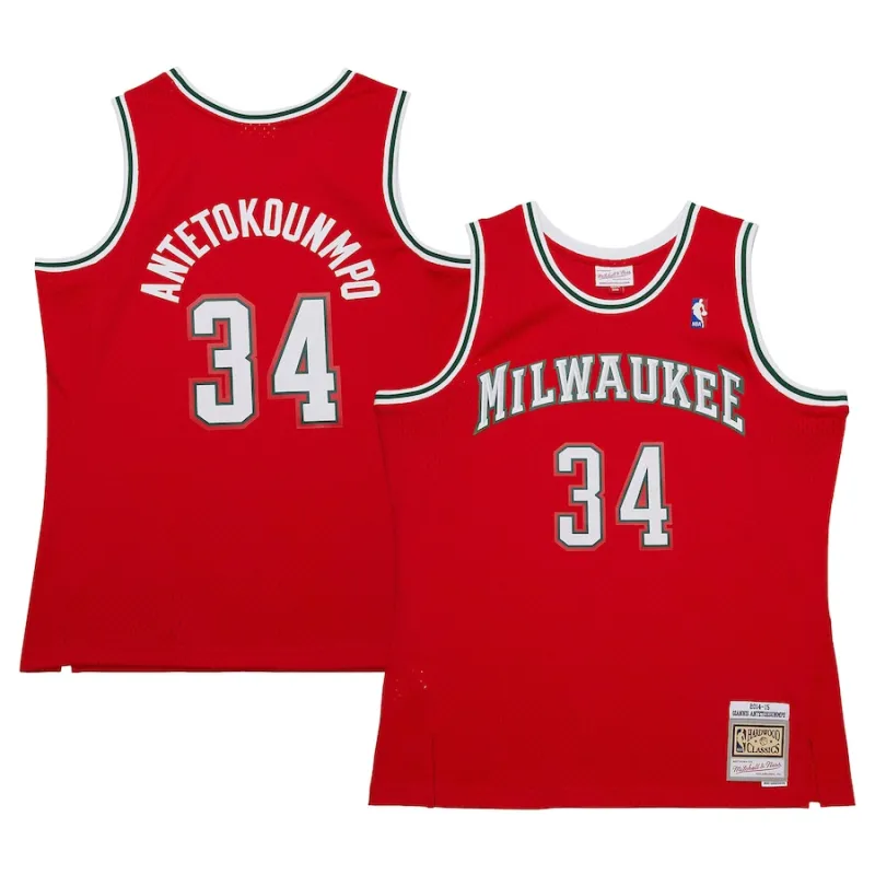 Giannis Antetokounmpo Bucks Mitchell & Ness 2014-15 HWC Retro Jersey